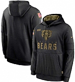 Men's Chicago Bears Nike Black 2020 Salute to Service Sideline Performance Pullover Hoodie,baseball caps,new era cap wholesale,wholesale hats